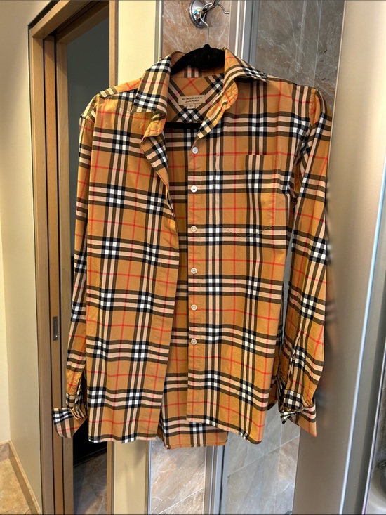 Burberry Tops - Burberry Tan Plaid Button-Down Dress Shirt